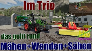 LS 19 Im Trio MähenWendenSähen [upl. by Cavil]