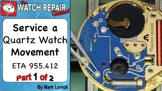 How to service a quartz movement ETA 955 412 Watch repair tutorials [upl. by Debby289]