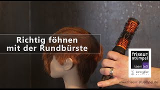 Haare richtig föhnen mit der Rundbürste  Friseur Stümpel [upl. by Eillas]