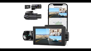 WOLFBOX i07 Dash Cam 3 Channel Dash Cam Built in WiFi GPS 4K1080P Dash Camera Front and Inside [upl. by Bennie]