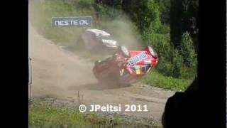 Neste rally Finland 2011 SS4 Hassi Oleksandr Saliuks crash [upl. by Bohannon]