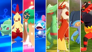 Pokémon Sword amp Shield  All Starters Evolutions Comparison Crown Tundra [upl. by Ellehcer206]