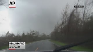 Video shows the moment tornado hit Alabama [upl. by Llerret]