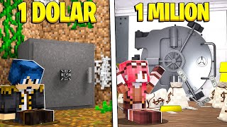 BANCA DA 1€ VS BANCA DA 1000000€  MINECRAFT [upl. by Nitsoj]