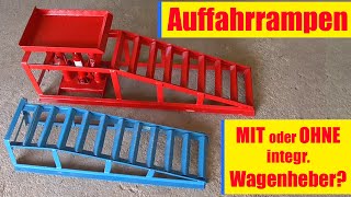 Auffahrrampen im Vergleich  Mit und ohne integriertem Wagenheber  Ramp with hydraulic Jack [upl. by Aileda457]