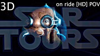 NEW 3D  Star Tours on ride at Disneyland  Star Tours front row at Disney HD  Maz Kanata [upl. by Melone]