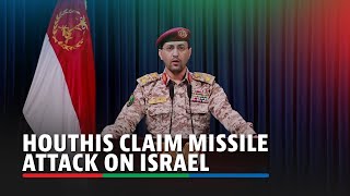 Yemens Houthis claim responsibility for missile attack on central Israel  ABSCBN News [upl. by Eimaraj22]