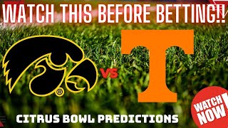 Citrus Bowl Betting Preview  Iowa Hawkeyes vs Tennessee Volunteers Prediction and Picks [upl. by Attelrahc77]