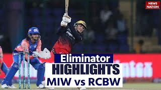 RCB vs MI Full Match Highlights MI vs RCB Eliminator Today Match Highlights  WPL Highlights [upl. by Adaran148]