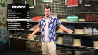 Grand Theft Auto V  Friend Request Suburban Store Buy Geeky Clohes Gelets Shirts Youthful PS3 [upl. by Enirak647]