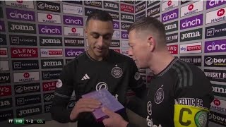 Callum mcgregor amp idah post match  hibs vs celtic 12 [upl. by Noimad]