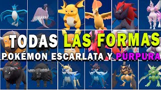 ¡TODAS LAS FORMAS DE PALDEA HISUI GALAR y ALOLA en POKEMON ESCARLATA Y PURPURA [upl. by Alios]