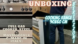 Unboxing  BERTAZZONI 90X60 FULL  GAS COOKER STEEL  MAS905GGVLXC  MADE IN ITALY [upl. by Lodge]