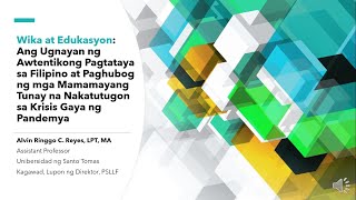 Awtentikong Pagtataya Authentic Assessment sa Filipino [upl. by Shermie]