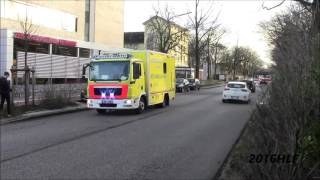 Hamburgs schwerlast Rettungswagen 33 SRTW23 NEF A Einsatzfahrt zum BWK [upl. by Ned]