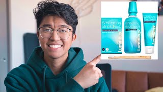 I Tried Lumineux Teeth Whitening Kit Strips 7 DAY RESULTS amp REVIEW [upl. by Waldo]