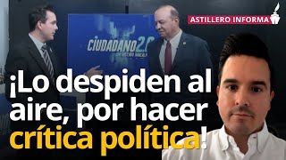 Dueño de TV de Baja California entra a foro a despedir a conductor de programa de crítica política [upl. by Atteuqnas328]