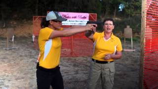 Beginner Target Shooting Tip 5 Pistol Grip amp Stance  Kay amp Lena Miculek  Babes with Bullets [upl. by Edahs]