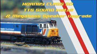 Hornby Class 50 DCC Sound  TTS Sound Install  Megabass Speaker Upgrade  Running Session [upl. by Elbam]