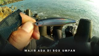 MANCING CASTING PINGGIRAN LAUT PAKAI UMPAN SWIMBAIT KILLER [upl. by Drobman32]