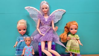 Snowflake amp tooth fairy  Elsa amp Anna toddlers  Barbie dolls [upl. by Launce443]