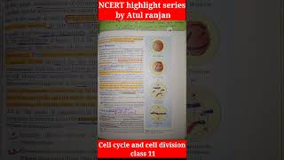 Cell cycle and cell division class 11  NCERT highlight series by atul ranjan shorts [upl. by Badr]