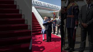 Prime Minister of Egypt receives PM Modi upon his arrival in Cairo [upl. by Bethany]