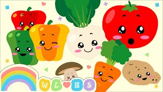 Baby Sensory Video  High Contrast Vegetables  Happy BGM [upl. by Ayanaj308]