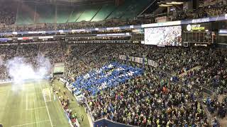 Seattle Sounders fans unveil tifo ahead of TimbersSounders playoff game [upl. by Tarfe526]