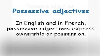 French Possessive Adjectives Song [upl. by Suivatnom]