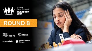 Round 8  45th FIDE CHESS OLYMPIAD [upl. by Yelyk]