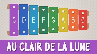 How to play Au Clair de la Lune on a Xylophone  Easy Songs  Tutorial [upl. by Galitea]