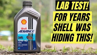 SHELL ADVANCE ULTRA 4T 10W40 LAB TEST REVIEW APACHE FZ HONDA BEST SYNTHETIC ENGINE OIL MOTUL 7100 [upl. by Stacia]