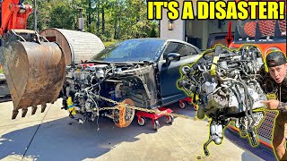 Rebuilding A Wrecked 2024 Nissan GTR In My Driveway Part 2 Engine Nightmare [upl. by Enyleuqcaj362]