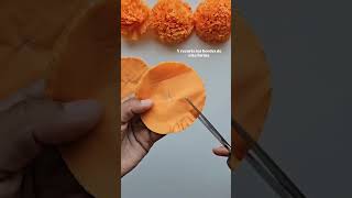 Flores de Cempasúchil para tu altar 🧡✨️ tutorial shorts diys fácil halloween [upl. by Obellia]