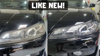 How to Restore Headlights the Right way Wet sanding  Clear coat [upl. by Ylurt]