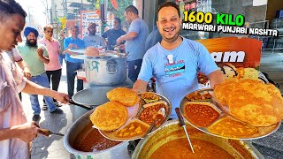 60 Rs Marwari Indian Street Food Nasta 🇮🇳 कढ़छी wali Poori छत्ता Bazar Kachori कुजे वाले Bhature [upl. by Mike518]