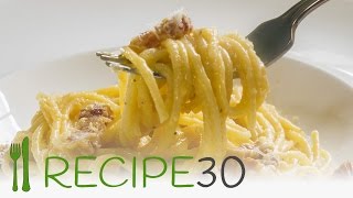 Spaghetti Carbonara the authentic Italian pasta recipe  By recipe30com [upl. by Kevon]