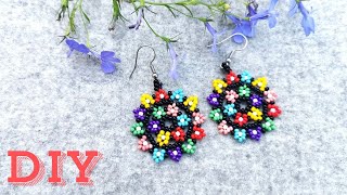 Kolorowe Kolczyki z Koralików Krok Po Kroku  DIY Tutorial  Colorful Beaded Earrings Step By Step [upl. by Pelpel936]