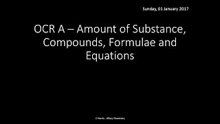 Equations for OCR A Alevel Chemistry [upl. by Poucher]