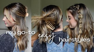 8 hairstyles for medium length hair ♡  claw clip hack for thick hair [upl. by Ifen]