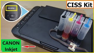 Ciss kit Setup in Canon MG3070s  Convert Inkjet to Inktank Printer  CISS installation in easy step [upl. by Aonehc780]