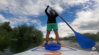 1st Time On A SUP Board Aquaplanet Stand Up Paddle Board [upl. by Nauqed]