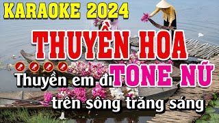 Thuyền Hoa Karaoke Tone Nữ  Đình Long Karaoke [upl. by Eitsyrhc63]