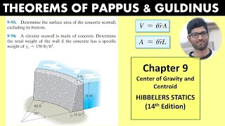 Theorems of pappus and Guldinus  CENTROID  Chapter 9  Hibbeler Statics 14th Engineers Academy [upl. by Roberts406]