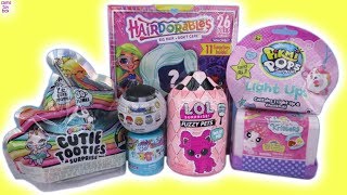 Hairdorables 2 Pikmi POPS TLC Kritters LOL Surprise Fuzzy PETS Cutie Tooties Surprise TOYS Review [upl. by Ecyal]