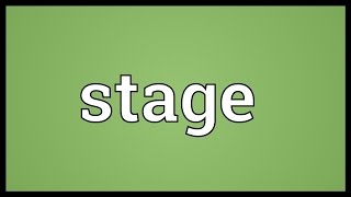 Stage Meaning [upl. by Malanie877]