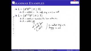 Lecture 13 Context Free Grammars  Part II [upl. by Adlee264]