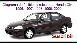 Diagrama de fusibles y relés para Honda Civic  1996 1997 1998 1999 2000 [upl. by Anceline931]