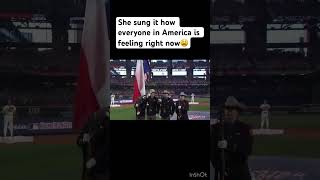 Ingrid Andress goes viral with rendition of national anthem viral trending america singer life [upl. by Anertak494]